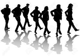 Line dancing silhouette 